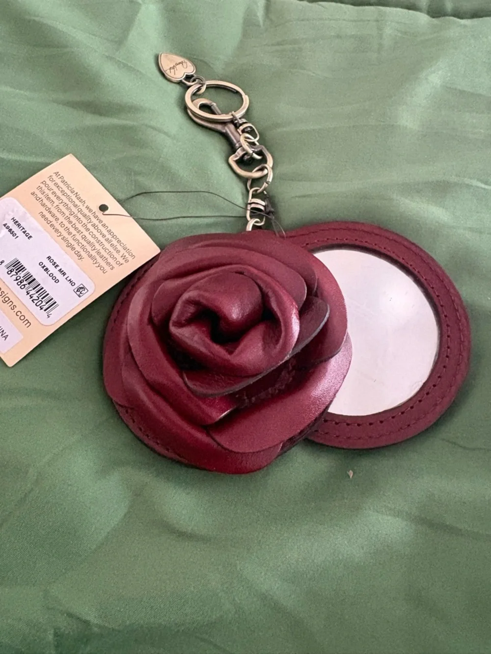 Patricia Nash rose keychain bag charm